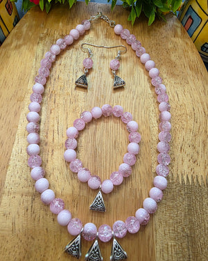 Adorable Pink Beaded Kids Necklace