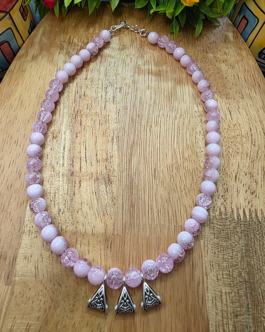 Adorable Pink Beaded Kids Necklace