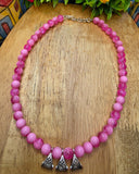 Pink Kids necklace with bracelet set