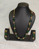 Green tumble beads mala