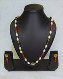 Red, green and white beads mala