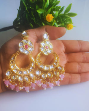 Kundan chandbali earrings