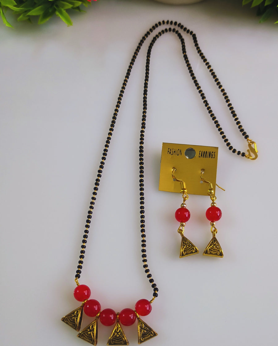 Red beads mangalsutra