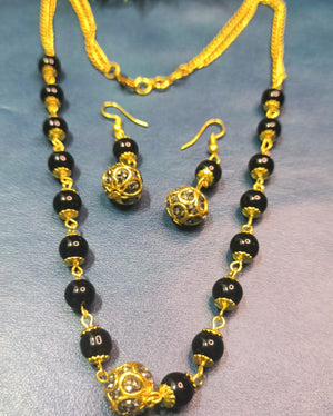 Black ball chain mala