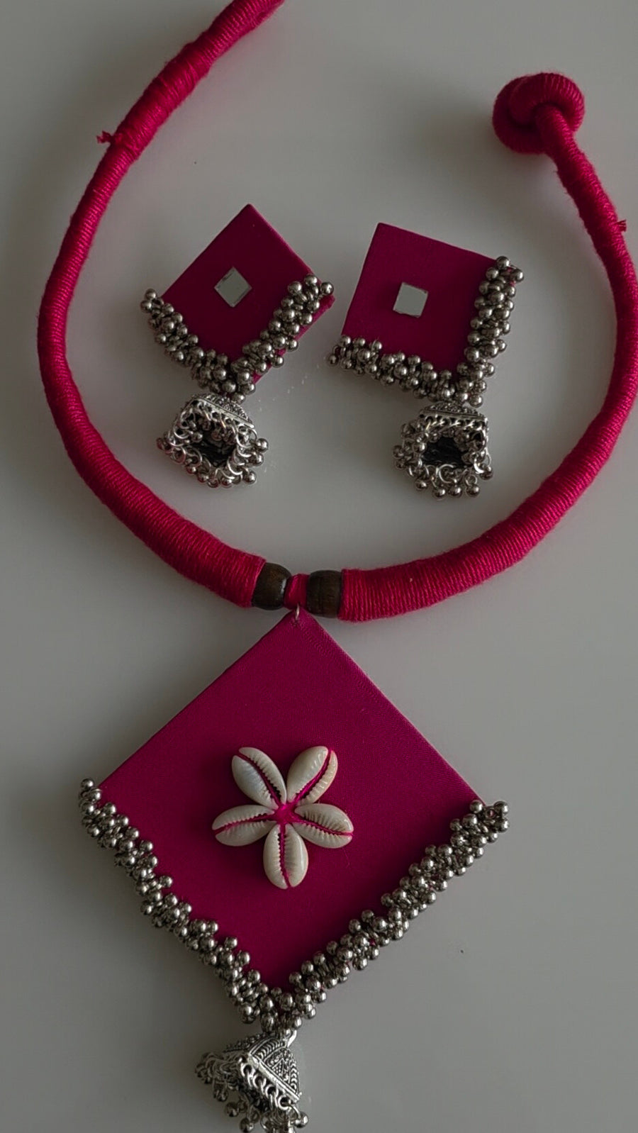 Pink Fabric necklace