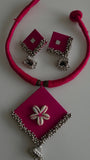 Pink Fabric necklace