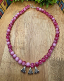 Handcrafted Pink Beaded kids necklace set
